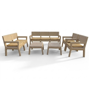 Conjunto de Muebles de Jardín de Mimbre de 4 Piezas, Resistente y de Calidad Comercial, con Cojines Gruesos y Suaves para Patio o Terraza - Product Image 1
