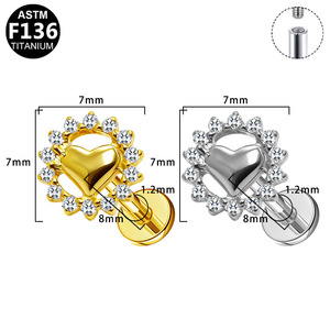 Boucles d'oreilles en titane G23, alliage de titane, serties de zircon, bijoux de mode pour piercing d'oreille, cadeau - Product Image 4