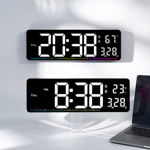 Reloj de Mesa con Temporizador, Espejo con Pantalla LED de Neón, Despertador Eléctrico Inteligente con Luz LED Digital y Control Remoto para Estudio - Product Image 5