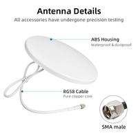 Antenne de plafond intérieure 5G 4G LTE 695-5000 MHz 12dBi à gain élevé, amplificateur de signal large bande, dôme omnidirectionnel N-Femelle pour DAS OEM personnalisé