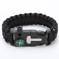 Kit de survie pour le camping en plein air, bracelet en paracorde numérique imperméable, boussole, sifflet, outil multifonction, accessoires