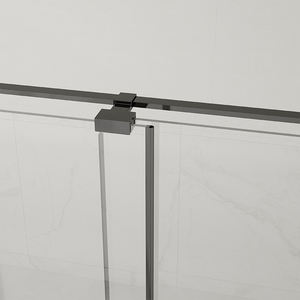 Panel <span class=keywords><strong>de</strong></span> <span class=keywords><strong>ducha</strong></span> deslizante individual <span class=keywords><strong>de</strong></span> vidrio <span class=keywords><strong>de</strong></span> seguridad reforzado <span class=keywords><strong>de</strong></span> 8mm para gimnasio, baño, apartamento, Hotel, marco <span class=keywords><strong>de</strong></span> aluminio <span class=keywords><strong>con</strong></span> bandeja rectangular - Product Image 2