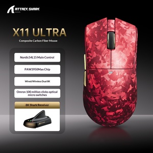 Souris de jeu sans fil Attack <span class=keywords><strong>Shark</strong></span> X11 Ultra 59g en fibre de carbone, triple mode, 8K, PAW3950MAX, 42000 DPI, Omron 100M pour PC Gaming - Product Image 6