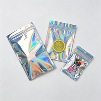 Pochettes Ziplock Laser Colorées Mattes avec Fenêtre Holographique Transparente pour Petits Bijoux et Accessoires – Sac d'Emballage et de Rangement