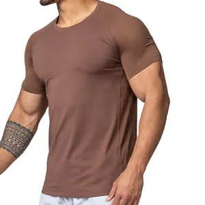 Premium Cotton Men's T-Shirts Muscle Slim Fitted Gym T Shirt custom print men t shirt with your design