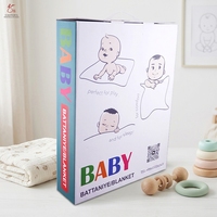 Boîte en carton pliable avec poignée pour couverture de bébé, literie, édredon, oreiller, ustensiles de cuisine, impression numérique de bonne qualité