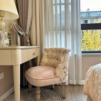 Tabouret de maquillage en bois massif de style français, luxe léger, une place, pour chambre de fille