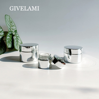 Großhandel 15g/30g/50g silbernes Glas Creme glas mit silbernem Kunststoff deckel Kosmetik behälter für Hautpflege verpackungen