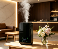 Diffuseur intelligent, doté d'un mécanisme coulissant pour un remplacement facile des huiles essentielles, adapté à diverses locations haut de gamme.