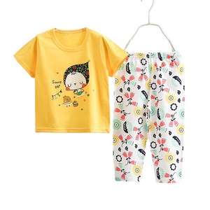 Oferta: Conjunto de Ropa de Verano para Bebés de 2 a 15 Años, <span class=keywords><strong>Manga</strong></span> <span class=keywords><strong>Corta</strong></span> y Pantalones Largos, Buen Precio, Algodón 100%, <span class=keywords><strong>Pijama</strong></span> Juvenil con Estampado de Dibujos Animados - Product Image 5