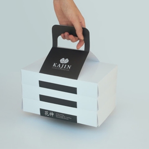 Customized printed eco friendly kraft foldable sushi togo takeaway cartons take out lunch food packaging paper box with handle