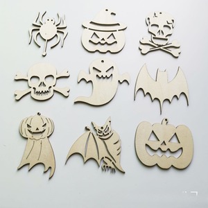 Vente chaude Halloween Laser Creux Copeaux De Bois Atmosphère Décoration Artisanat Lanternes De Fête - Product Image 1