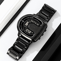 SKMEI 2298 jam tangan tahan air untuk pria, jam tangan Digital dengan fitur hitung mundur, Timer, tanggal LED, fungsi Alarm, tali baja tahan karat kelas militer