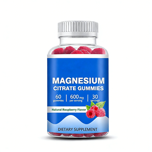 Gomitas de Citrato de Magnesio Sin Gluten de Fábrica OEM, 600 mg, Suplemento de Magnesio y Sodio, Promueve la Relajación y Reduce el Estrés en Adultos, 2 Gomitas - Product Image 1
