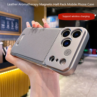 Coque magnétique anti-chute en cuir sans cadre en métal pour iPhone 17 Pro et Apple 16 Pro, la plus vendue, avec fonction aromathérapie