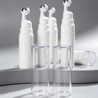 Emballage cosmétique de luxe Revêtement argenté Lotion en spray blanche Sérum sans air Bouteille à pompe en plastique pourlotion