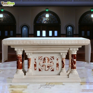 Altar de Mármol Blanco Tallado a Mano, Estilo Moderno, para Iglesia - Product Image 5