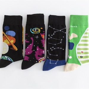Calcetines de Algodón 200N con Diseño Abstracto de Galaxia Espacial, Constelaciones, Sistema Solar, Planetas, Estrellas, Bosques y Extraterrestres para Hombre - Product Image 5
