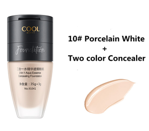 2-in-1 Water Sence Base Gesicht Liquid Foundation Creme Concealer mit vollständiger Abdeckung Öl kontrolle Leicht zu tragendes Make-up mit weichem Gesicht - Product Image 2