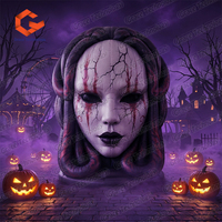 Squelette fantôme géant gonflable avec lumières LED, décorations gonflables d'Halloween pour scènes et festivals