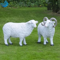 Sculpture d'animal en résine de fibre de verre personnalisée, taille réelle, reproduction d'agneau en fibre de verre, statue d'animal en fibre de verre à vendre
