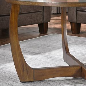 Mesa de Centro Redonda de Madera Maciza de Dos Niveles para Cocina, Estilo Moderno de Mediados de Siglo, Forma de Tambor Montada en la Pared con Patas Cruzadas - Product Image 4