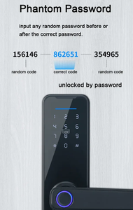 ग्लोमार्केट तुया स्मार्ट फ़िंगरप्रिंट लॉक होम सिक्योरिटी डिजिटल एल्युमीनियम इलेक्ट्रॉनिक लॉक इनसाइड हैंडल स्मार्ट लॉक - Product Image 6