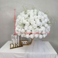 Usine de fleurs artificielles DKB, vente en gros de roses artificielles en soie de qualité supérieure, grandes boules de fleurs en vrac pour décorations de table de mariage