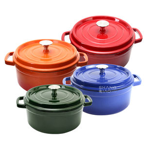 Ensemble de casseroles en fonte émaillée pour la cuisine à domicile, avec couvercle - Product Image 1