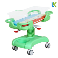 LK A24 Lit d'hôpital mobile pour bébé en plastique ABS, plusieurs couleurs, design inclinable pour nouveau-nés, roulettes silencieuses, inclinaison 0-12, 90x55cm