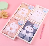 Offre Spéciale populaire B6 école dessin animé en peluche cahier enfants mignon en peluche journal Kawaii couverture en peluche cadeau cahier
