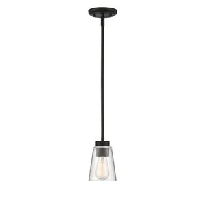 1-<strong>Light</strong> Matte Black Glass Shade Mini-Pendant <strong>Light</strong> for Dining Table Kitchen <strong>Island</strong> - Product Image 2