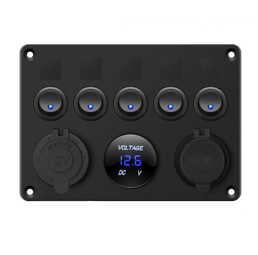 Высококачественная алюминиевая панель переключателя по конкурентоспособной цене, 12 В/24 В, Светодиодная панель управления переключателем, 5 каналов, для автомобилей, лодок, грузовиков