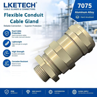 Connecteur de câble flexible en aluminium 7075 IP68 basse tension 8-14 mm pour câblage électrique, étanche et anti-corrosion