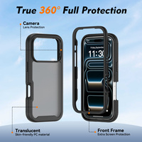 Casing Pelindung Penuh untuk iPhone 17 16 15 14 13 12 11 Pro Max 2 in 1 Anti Benturan Kokoh Penutup Belakang Ponsel