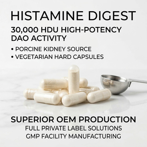 Capsule Vegetali Rigide di Enzima DAO 30.000 HDU con Estratto di Reni di Suino per il Supporto Dietetico dell'Histamina - Product Image 1