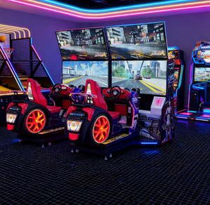 Máquina recreativa de carreras de coches operada con monedas, tipo Fruit King Crane Game, con doble pantalla y carreras dinámicas. - Product Image 2