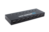 Commutateur KVM USB 8 ports Oright avec HDMI 2.0, 4 ports USB 2.0, résolution 4K 60Hz, HDCP 2.2, prend en charge 8 ordinateurs, noir fer