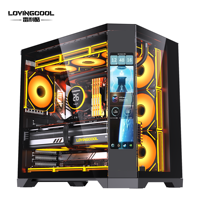 LOVINGCOOL Oversized Screen Display PC Case Cube Glass Sea-view Room Computer EATX Tower Gaming Cabinet 360mm Liquid Cooler Fans