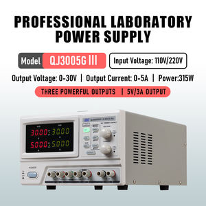 QJ3005Glll 315W Fuente de alimentación de escritorio regulada por CC de 3 vías 0-30V 0-5A Ajustable, pantalla de 3 dígitos, protección de limitación de corriente - Product Image 3