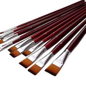 12 Pinceles de Pintura Personalizados con Mango de Tubo de Cobre Acrílico No Deformable y Cerdas de Nailon - Product Image 1
