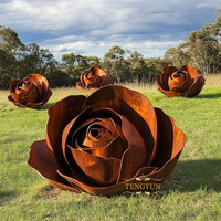 Sculpture moderne abstraite décorative en acier Corten de pelouse extérieure