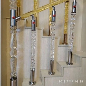 Nhà Máy Bán buôn sang trọng hiện đại Acrylic thép không gỉ trong nhà pha lê lan can cầu thang lan can tùy chỉnh thiết kế - Product Image 6