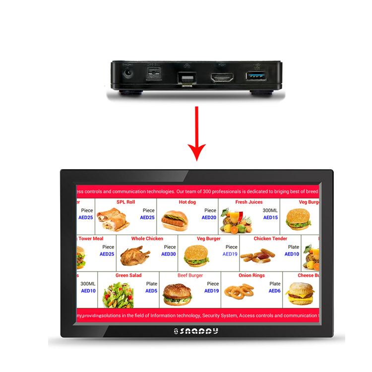 Los medios de publicidad android mini PC TV box 4K de señalización digital jugador incorporado software de gestión de contenidos