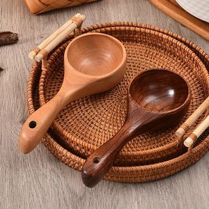 Gỗ môi múc canh cho nhà bếp, 8.5 inch lớn Rắn Gỗ Nhà Bếp gạo Scoop Tắm muối Scoop cho phục vụ bột, đậu, nước, Canister - Product Image 6