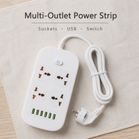 Multiprise de style britannique en gros avec interrupteur multi-prises standard européen en cuivre, 4 ports USB-A et 2 ports USB-C
