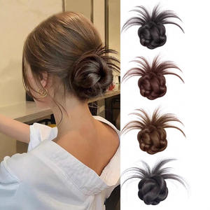 Py571 Perruque chignon en fibre haute température, noir naturel, brun foncé, brun clair, avec système de fixation Miss Hair Extension - Product Image 2