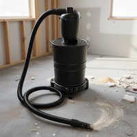 Extracteur de poussière portable efficace en plastique avec seau de 30 L pour garage et usage commercial, fonctionnement manuel
