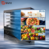 Vitrine Réfrigérée Commerciale Multicouche Ouverte en Acier Inoxydable avec Étagères Réglables pour Fruits, Fromages et Yaourts
