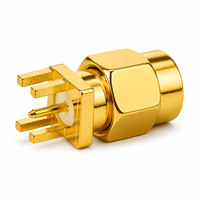 Connecteur coaxial RF SMA mâle/femelle en cuivre de 1,7 mm à montage sur bord de circuit imprimé, prise jack d'antenne à lancement latéral, fourni par l'usine